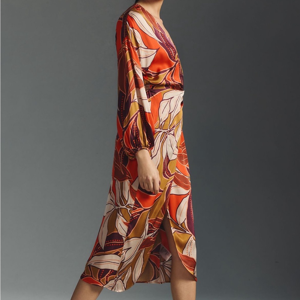 By Anthropologie Printed Wrap Dress